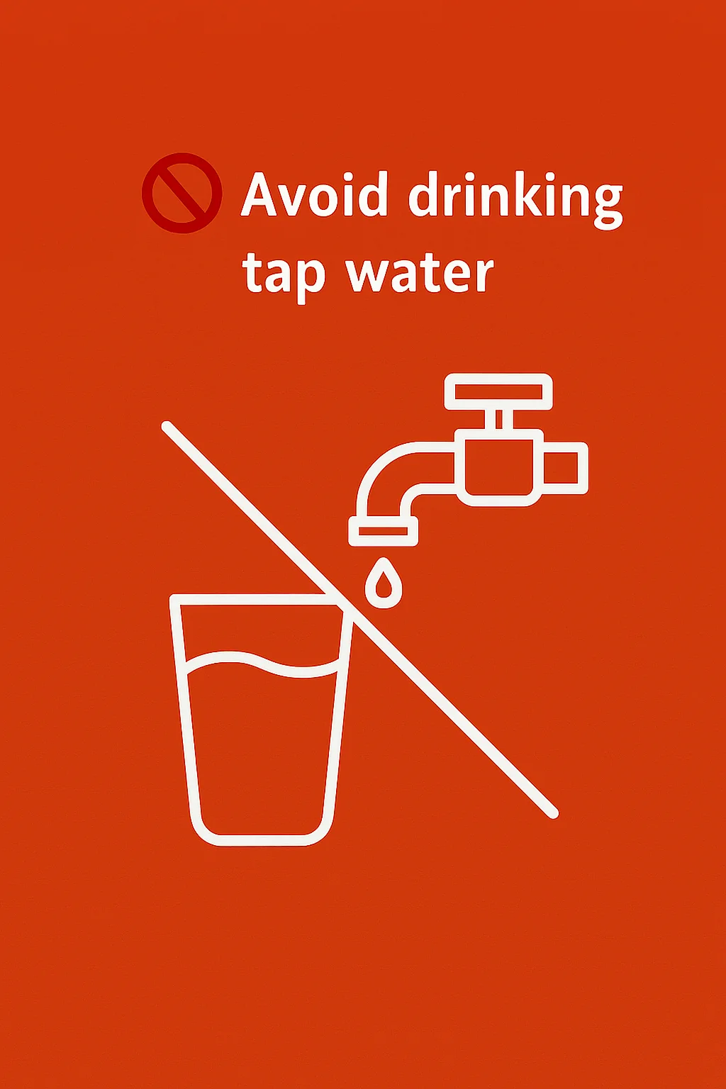🚫 Avoid drinking tap water.